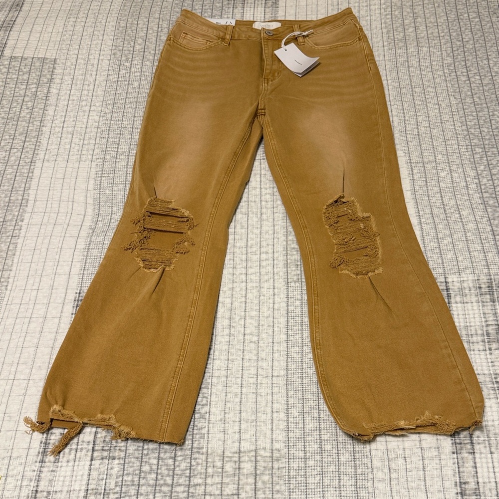 Vervet blue size 29 Bella high-rise flare brown/ tan/ khaki jeans NWT